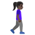 woman walking facing right, dark skin tone